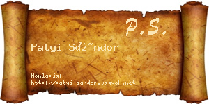 Patyi Sándor névjegykártya