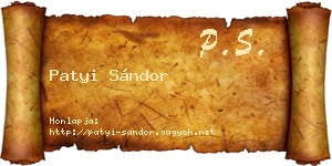 Patyi Sándor névjegykártya
