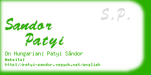 sandor patyi business card